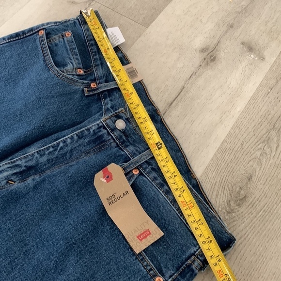 Levi’s 505 regular blue jeans 38 x 32  tan NWT‎ straight leg - Picture 9 of 13